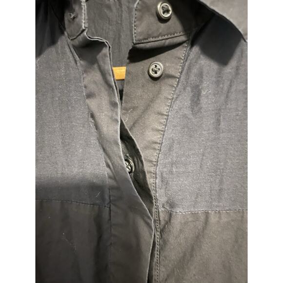 COS Womens Poplin Tunic Shirt Dress Size 2 Black Silk Blend Button Up Modern - Picture 2 of 8